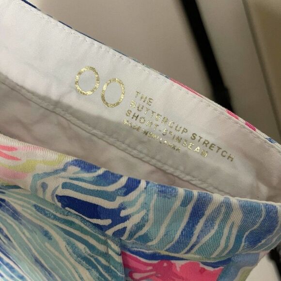 LILLY PULITZER Stretch Twill Buttercup 5inch Shorts "BEACH PLEASE" Size 00 - Picture 7 of 7